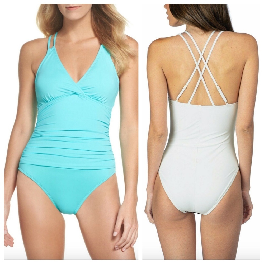 NWT $135 La Blanca Swimwear Island One-Piece Swimsuit Seafood [ SZ‎ 10 ] #1604